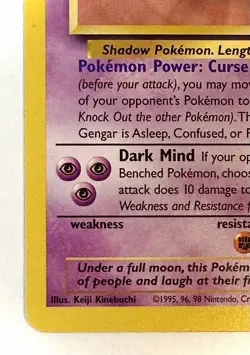 Gengar - 20/62 - WOTC Fossil Set Regular Rare Pokemon Card - NM/LP+ - Image 2