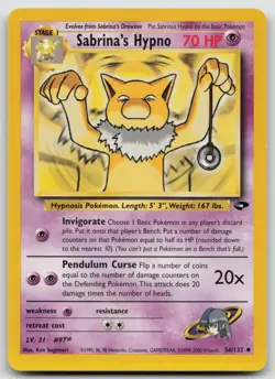 Pokemon Card Sabrina's Hypno Uncommon Gym Challenge 056/132 - Image 1