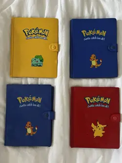Pokemon Card Binder Lot Bulbasaur Charmander Pikachu Yellow Blue Red - Image 2