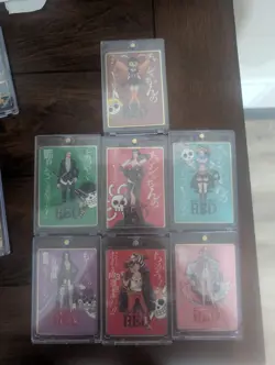 9 One Piece Metal Card Film Red Anime TCG MSR 9 Total Luffy Zoro Uta Carrot - Image 1