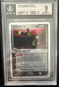 Pokemon Umbreon EX 112/115 Unseen Forces Holo Card BGS 9 Graded POP 41 - Image 2