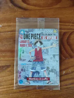 One Piece Promo Monkey D. Luffy College Basketball P055 Trading Card - Image 1