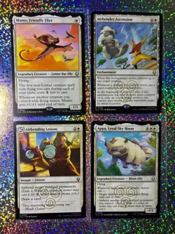 MTG TLA Rare Regular: 0006 Airbender Ascension; 0029 Momo, Friendly Flier - Image 1