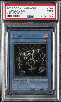 2003 YU-GI-OH! STARTER DECK: PEGASUS 1ST EDITION #001 RELINQUISHED PSA 9 - Image 1