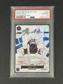 2025 One Piece Gear Two Alternate Art Event Rare OP11-080 PSA 10 - Image 1