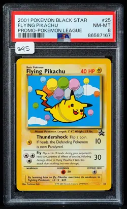 Flying Pikachu #25 Pokemon League Black Star Promo PSA 8 Pokemon Card - Image 1