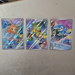 Pokemon TCG Chimchar Turtwig Piplup Holo Promo Card Lot first partner - Image 1