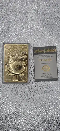 Pokemon 23k Gold Plated Togepi Trading Card 1999 Burger King - Image 2