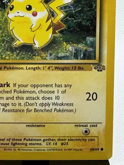 Pikachu 60/64 Jungle Set Unlimited Edition Common Pokemon Card 1999-NM/MINT - Image 5