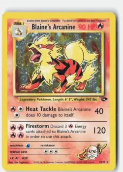 Blaine's Arcanine Gym Challenge 001/132 Pokemon Card Holofoil - Image 1
