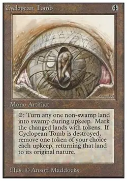 Magic MTG Unlimited Cyclopean Tomb MODERATELY PLAYED MP - Image 1
