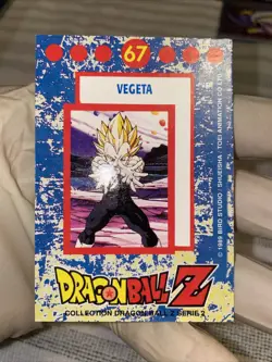 Dragon Ball Z DBZ 1989 Trading Card Bird Studio Series 2 Holo Prism #67 Vegeta - Image 2