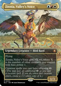 MTG Bloomburrow Commander - Zinnia, Valley's Voice (Borderless Foil) - Image 1
