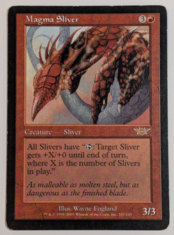 MTG - 1x Magma Sliver - Legions - LP/MP - Vintage Rare Magic The Gathering 2003 - Image 1