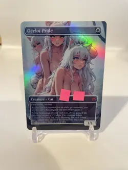 MTG - Ocelot Pride - FOIL - Fanart Borderless Style - EDH / Playtest Commander - Image 1