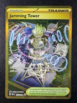 Pokemon Jamming Tower Hyper Rare Full Art Holofoil 243/182 Destined Rivals - Image 1