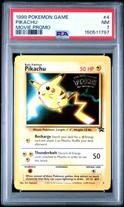 1999 POKEMON GAME MOVIE PROMO #4 PIKACHU PSA 7 - Image 1