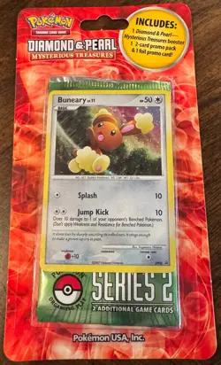 2007 Pokemon Diamond & Pearl Mysterious Treasures 2 Pack Blister (Buneary Promo) - Image 1