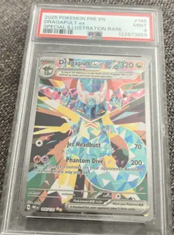 2025 Pokemon Pre En Dragapult ex 165/131 Prismatic Evolutions Holo PSA 9 Rare - Image 3