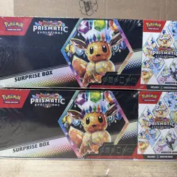 (LOT OF 2) Pokemon Prismatic Evolutions Sam’s Club Surprise Box + Booster Bundle - Image 1