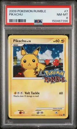 Pokemon Pikachu Promo 7/16 Rumble Holo PSA 8 English 2009 (NEW CERT) - Image 1