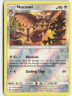 Noctowl Uncommon Normal SM - Unified Minds 166/236 NM Pokemon TCG - Image 1