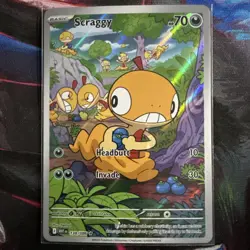 Pokemon TCG Scraggy 138/086 Illustration Rare Holo SV White Flare NM - Image 1
