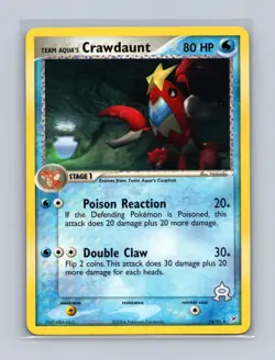 Team Aqua's Crawdaunt 14/95 Rare Team Magma vs Team Aqua Pokemon Lightly Played - Image 1