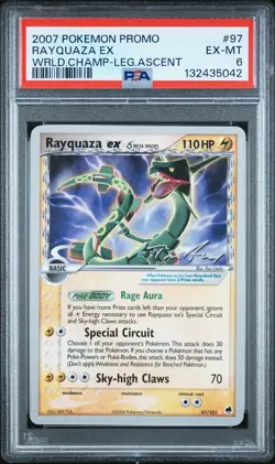 2007 POKEMON WORLD CHAMPIONSHIPS PROMO LEGENDARY ASCENT #97 RAYQUAZA EX PSA 6 - Image 1