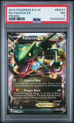 2012 POKEMON BLACK & WHITE PROMO #BW47 RAYQUAZA EX PSA 7 - Image 1