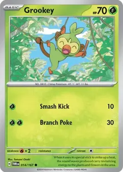 Pokemon Playset x4 Grookey SV06: Twilight Masquerade #014/167 NM - Image 1