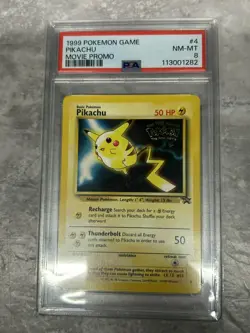 1999 POKEMON GAME MOVIE PROMO #4 PIKACHU PSA 8 - Image 1