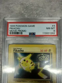 1999 POKEMON GAME MOVIE PROMO #4 PIKACHU PSA 8 - Image 2