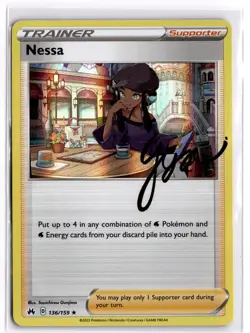 Pokemon TCG Nessa 136/159 Crown Zenith Holo - Image 1
