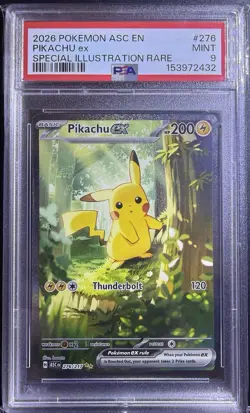 2026 POKEMON ASC EN-ASCENDED HEROES SPECIAL ILLUSTRATION RARE PIKACHU EX PSA 9 - Image 1