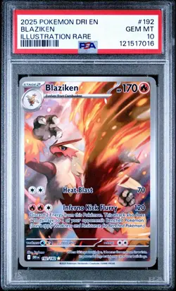 2025 POKEMON DRI EN-DESTINED RIVALS ILLUSTRATION RARE #192 BLAZIKEN PSA 10 - Image 1
