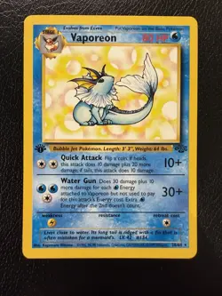 Vaporeon 28/64 Rare Jungle 1st Edition Non-Holo Pokemon LP - Image 1
