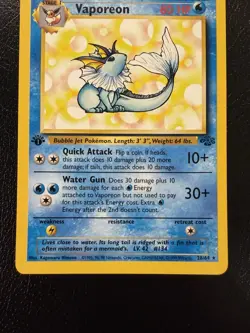 Vaporeon 28/64 Rare Jungle 1st Edition Non-Holo Pokemon LP - Image 3