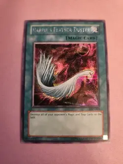 Yu-Gi-Oh Harpies Feather Duster SDD-003 Prismatic Secret Rare LP - Image 1