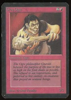 1993 MTG Magic the Gathering Card Alpha Gray Ogre Raw MP Gaming Card TCG - Image 1