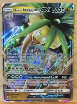 Pokemon TCG Alolan Exeggutor GX Holo Ultra Rare Card Crimson Invasion 74/111 - Image 1