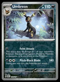 Umbreon SV03: Obsidian Flames 130/197 Uncommon Reverse Holofoil Pokemon TCG NM - Image 1