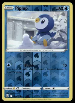 Piplup SWSH09: Brilliant Stars 035/172 Common Reverse Holofoil Pokemon TCG NM - Image 1