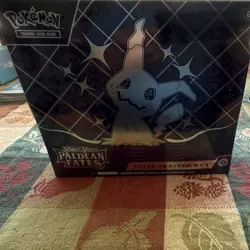 Pokemon TCG Scarlet & Violet Paldean Fates Elite Trainer Box Mimikyu 65ct - Image 1