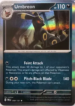 Umbreon 059/131 Rare Prismatic Evolutions Pokemon Holo NM/M - Image 1