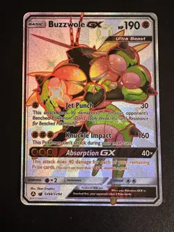 Buzzwole GX SV68/SV94 Pokemon Hidden Fates Shiny Vault Ultra Rare Full Art NM - Image 1