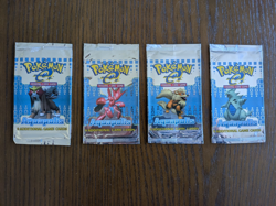 EMPTY Pokemon Aquapolis Set x4 Booster Pack Wrappers WOTC - Image 1