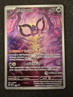 Pecharunt 129 - NM - Shrouded Fable ETB Promo - Pokemon Center Stamp - Image 1