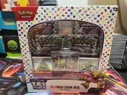 Pokemon TCG Scarlet and Violet - 151 Alakazam ex Collection Box -4 Packs-Sealed - Image 1