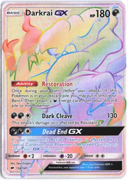 Darkrai GX 158/147 Rainbow Rare Burning Shadows Pokemon - Image 1